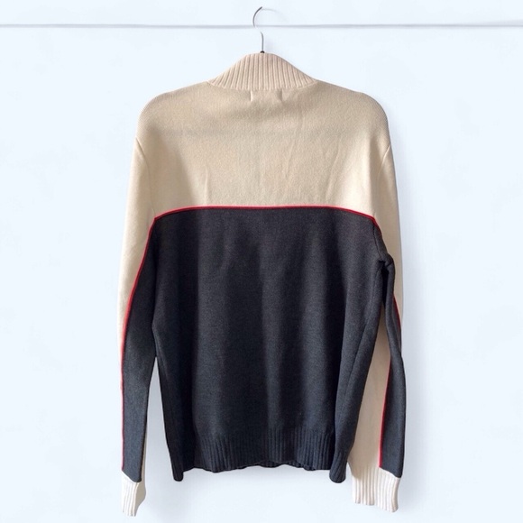 Meister Ski Sweater Vintage Deer Valley Sweater XL Wool Quarter Zip Lodgewear - Picture 4 of 9
